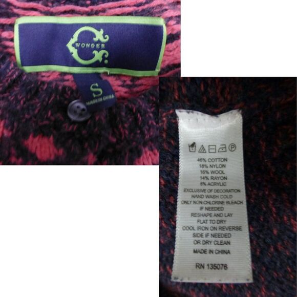 C Wonder Wool Blend Pink Floral Sweater - Picture 5 of 11